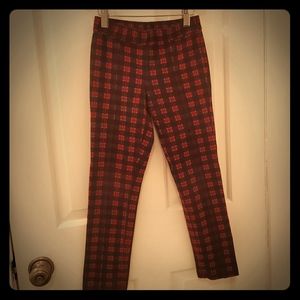 Gymboree Girls Red Plaid Knit Leggings Size 8